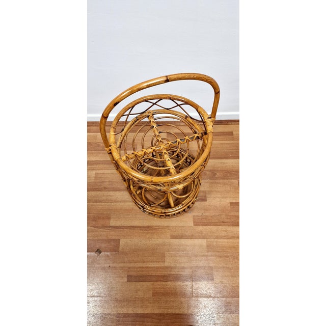 Bamboo Food Trolley and Magazine Rack, 1970s, Set of 2 For Sale - Image 6 of 18