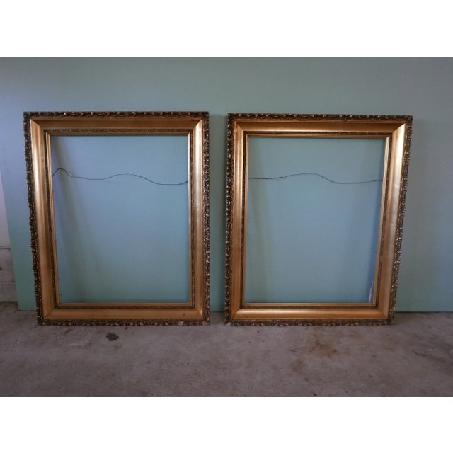 Gold Gold Gilt Picture Frames - A Pair For Sale - Image 8 of 8