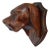 Black Forest Hand-Carved Dog Head Plaque in Wood, 1890s For Sale