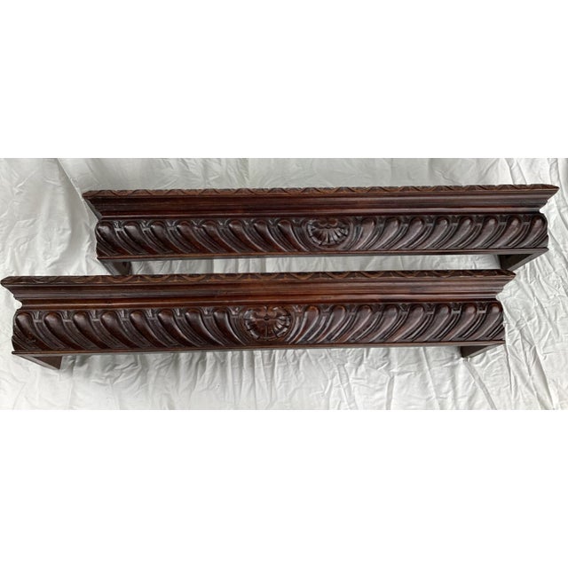 Pair of Late 19th Century Carved Wood Window Cornices or Window Valances For Sale - Image 4 of 11