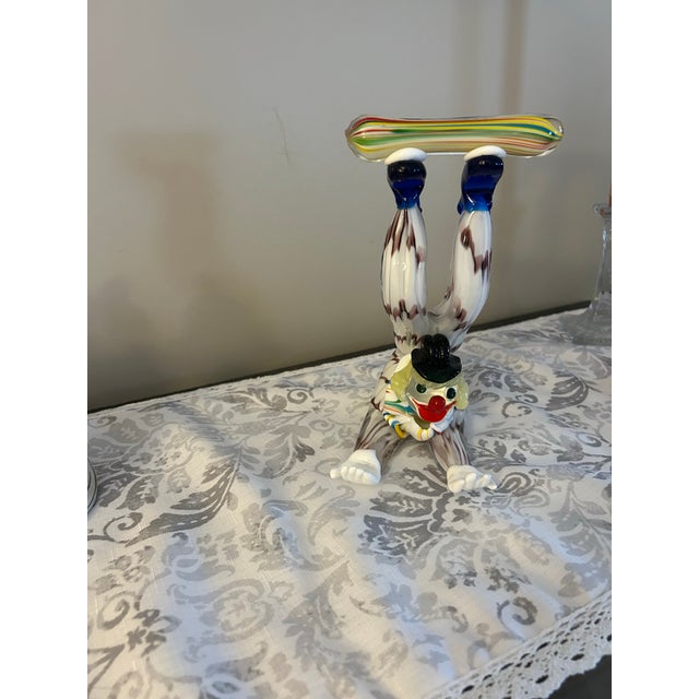 1950s Rare Vintage Murano Blown Glass Circus Clown Figurine For Sale - Image 5 of 7