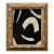 Contemporary Black and White "Curve" Paper Collage in Vintage Frame For Sale