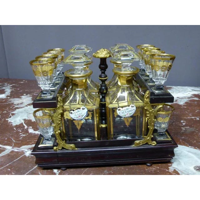 Antique Napoleon III Marquetry Cellar Liquor Set For Sale - Image 5 of 13