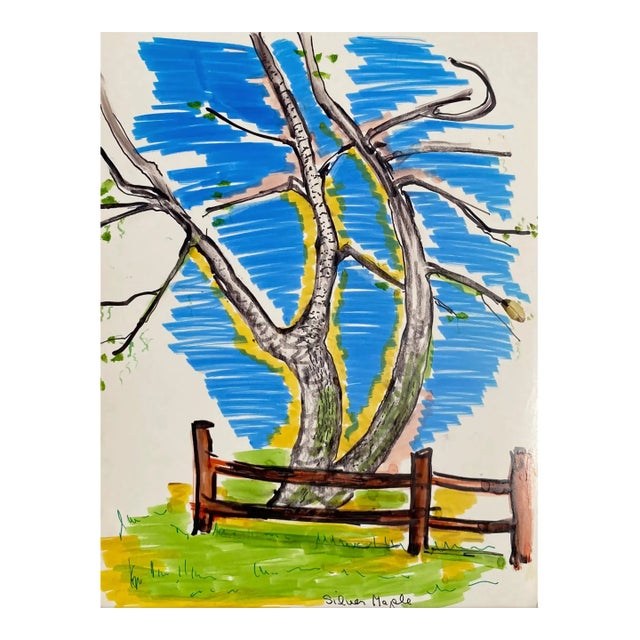 1960s Alexandra Merker Silver Maple Landscape For Sale