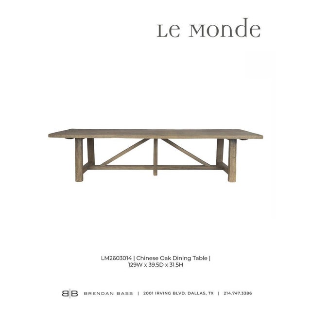 Wood Late 20th Century Chinese Oak Dining Table For Sale - Image 7 of 8