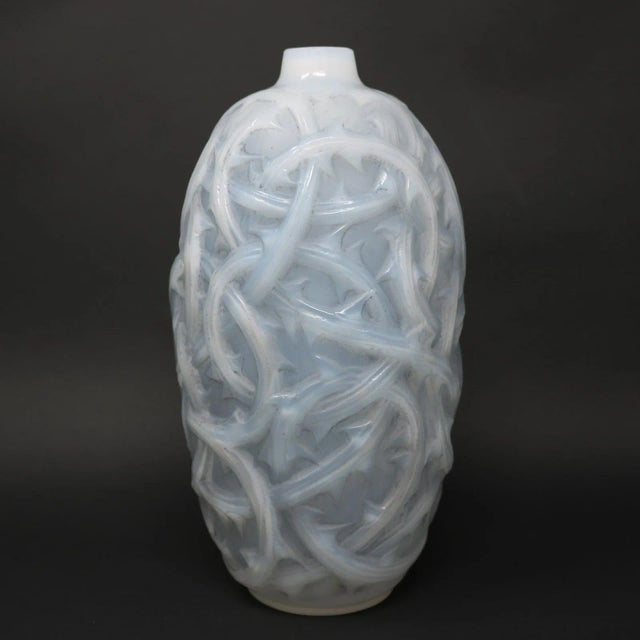 Art Deco Rene Lalique Opalescent Glass 'Ronces' Vase For Sale - Image 3 of 12