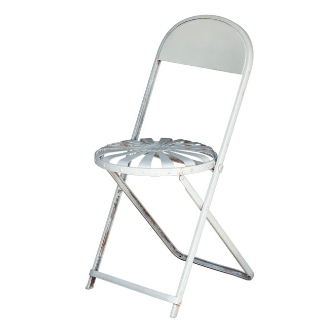 1930s Antique Francois Carre Sunburst Folding Garden Chairs, 2 Pieces For Sale - Image 5 of 18
