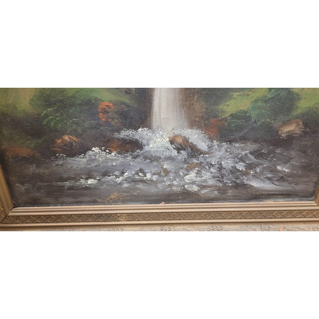 Antique Oil Painting of a Mountain Scape For Sale - Image 4 of 8