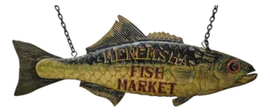 Six Foot Menemsha Fish Market Trade Sign