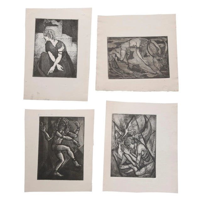 Mid 20th Century Expressionist Figurative Lithographs by James Joseph Kearns - Set of 4 For Sale - Image 9 of 9