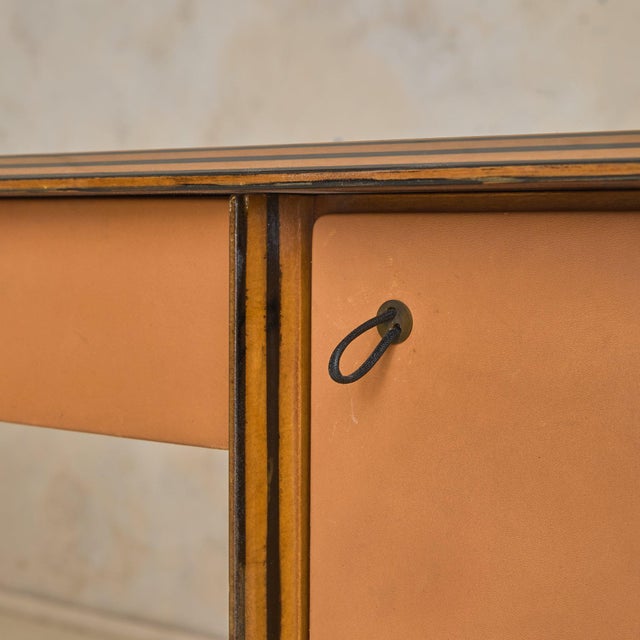 Italian ‘Artona’ Wood + Leather Console by Afra & Tobia Scarpa for Maxalto, 1975 For Sale - Image 12 of 12