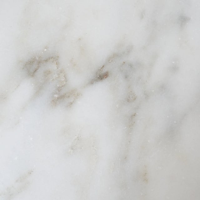 1960s Pair of Demilune Marble-Top Tables, 1960s For Sale - Image 5 of 7