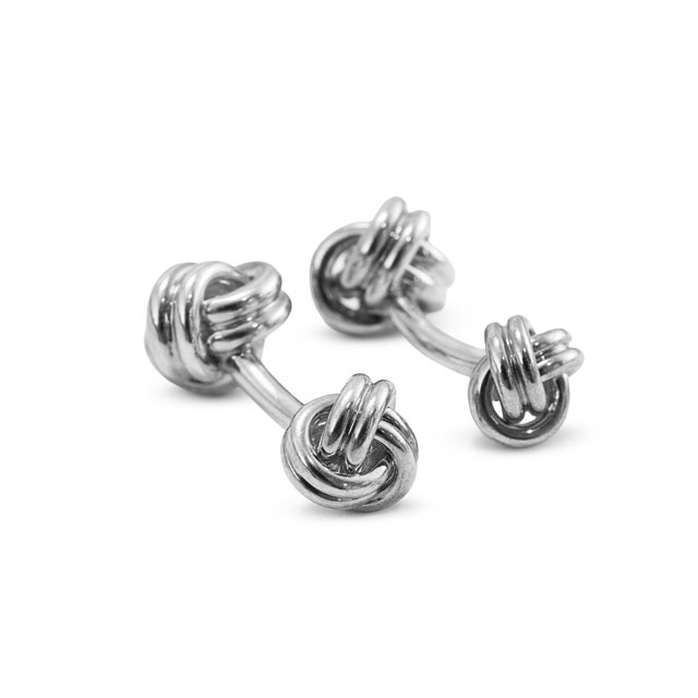Early 21st Century Men’s Tiffany & Co. 925 Sterling Silver Double Knot Cufflinks, A Pair For Sale - Image 5 of 9