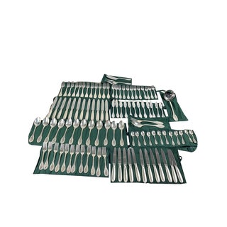 Empire Style Silver Cutlery Set, Italy, 1990s, Set of 101 For Sale