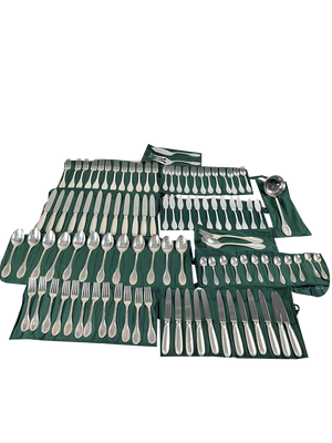 Empire Style Silver Cutlery Set, Italy, 1990s, Set of 101