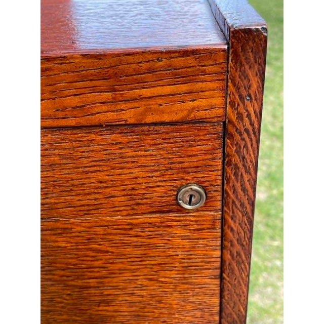 1900 - 1909 Antique 3 Drawer Oak Filing Cabinet For Sale - Image 5 of 13