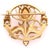 18Kt Yellow Gold Floral Pin / Brooch Having Two Diamonds. Total diamond weight .80. Brooch measures 30.12 mm diameter....
