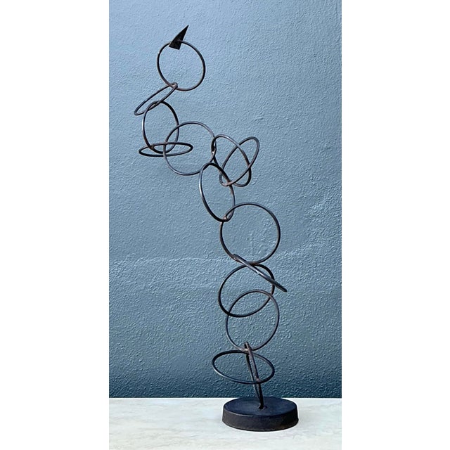 Vintage Abstract Geometric Rings Sculpture Z For Sale - Image 11 of 12