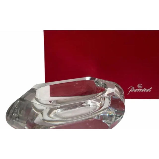 1990s Large Signed Baccarat French Crystal Ashtray For Sale - Image 5 of 5
