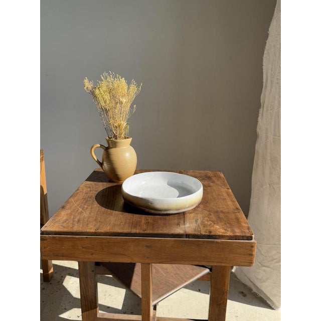 Large White and Earth Ceramic Dish For Sale - Image 12 of 18