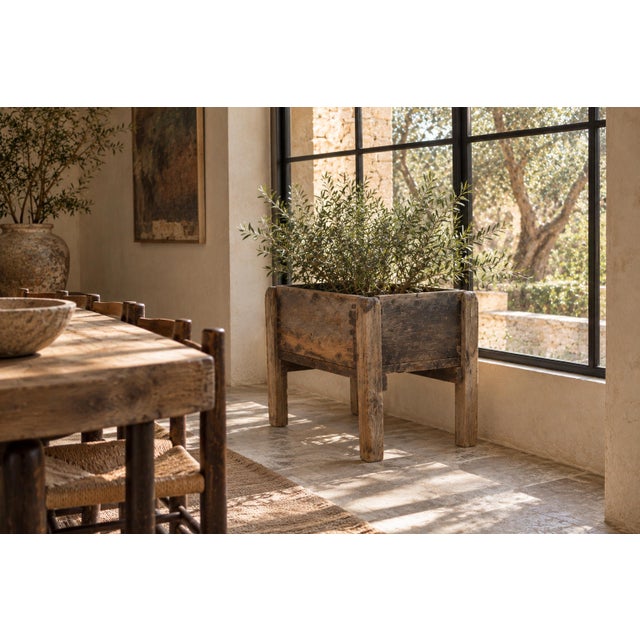 Rustic Large Scale Antique Industrial Wooden Planter For Sale - Image 3 of 7