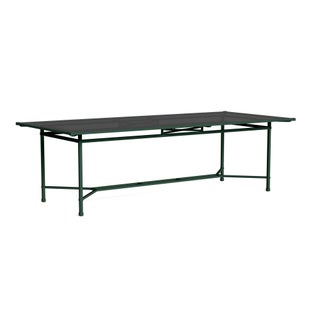 Brown Jordan Venetian 44" x 98" Dining Table - Glass Top in Forest Green For Sale
