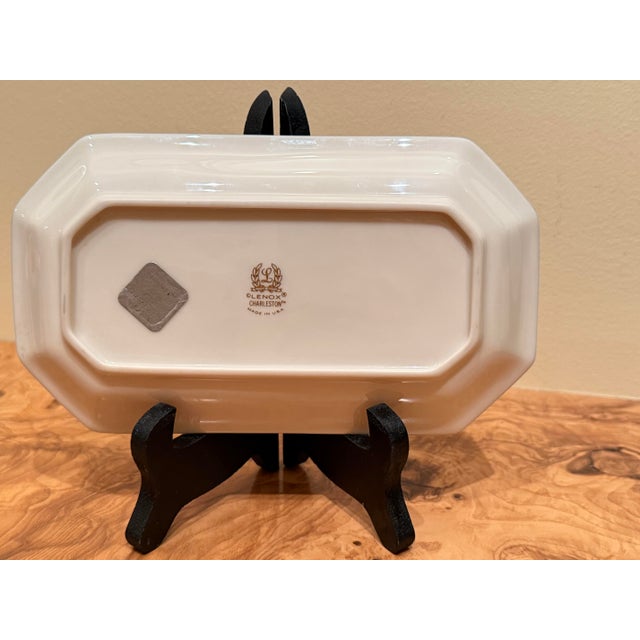 Exquisite Lenox Fine China Charleston Butter Tray Dish Platninum Trim Vintage 1980's For Sale In Baltimore - Image 6 of 12