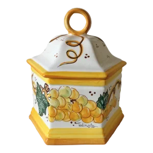 Vintage Hand Painted Canister/Cookie Jar, Made in Italy