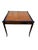 Vintage leather top, rich mahogany brown stained faux bamboo table perfect for a night of Mahjong and card games! The...