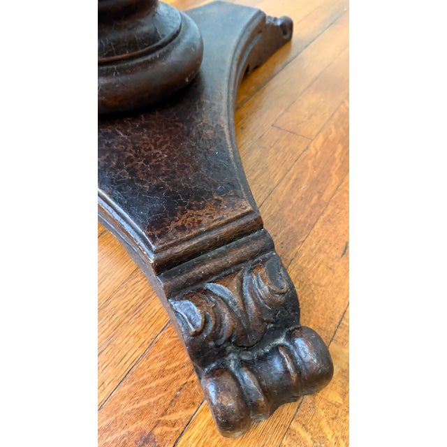 Late 20th Century Italianate Renaissance Revival Craquelure & Gilt Round Pedestal Center Table For Sale - Image 10 of 10