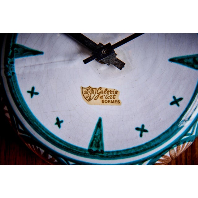 Ceramic French Ceramic Clock by Robert Picault, 1950s For Sale - Image 7 of 8