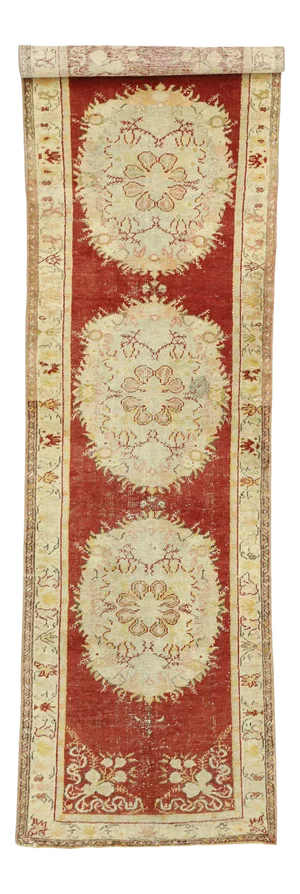 Vintage Turkish Oushak Runner - 03'03 X 11'05
