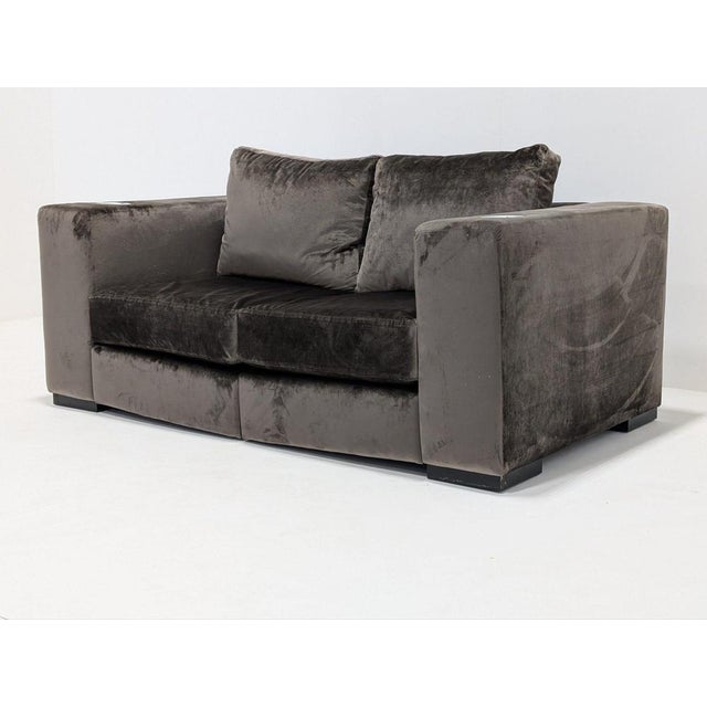 Vintage Velvet Cinema Sofa For Sale - Image 4 of 12