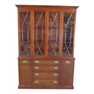 Henkel Harris China Cabinet Breakfront Cherry For Sale