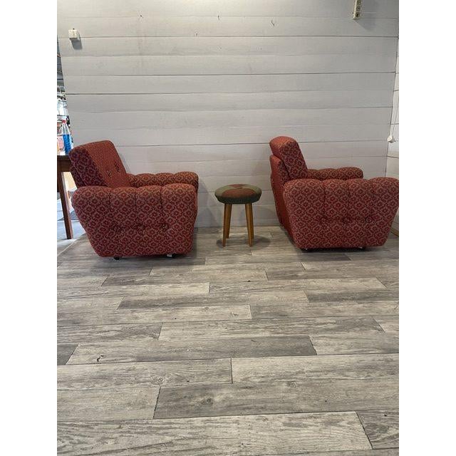 1960s Vintage Mad Man Armchairs and Ottoman from Tatra Nafromtok, 1965, Set of 3 For Sale - Image 5 of 11