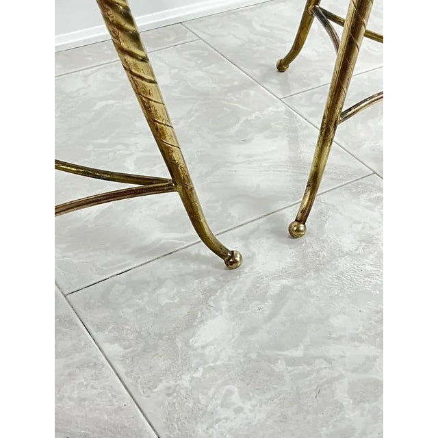 Set of Mid-Century Brass Stools in the style of Paolo Buffa, 1950s For Sale - Image 9 of 10