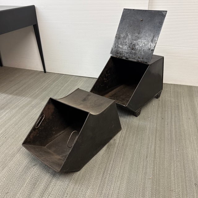 Metal Antique Victorian Coal Scuttle or Hod For Sale - Image 7 of 12