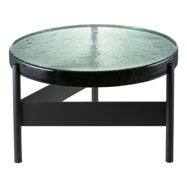 Large Alwa Two 5601GRB Side Table with Green Top and Black Base by Sebastian Herkner for Pulpo For Sale