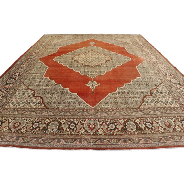 English Early 20th Century Haji Khalili Persian Tabriz Rug, 10'02 X 13'03 For Sale - Image 3 of 9