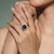 11.55 Carat Black Star & Zircon Halo Statement Ring in 925 Silver Size 6 For Sale - Image 6 of 13
