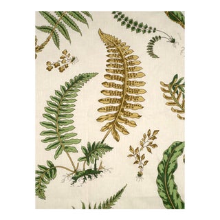Scalamandre Elsie De Wolfe, Greens on Off White Outdoor Fabric 2 Yards For Sale