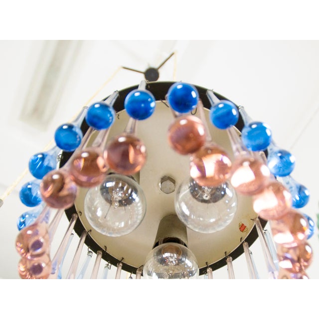 Italian Chrome-Plated Metal and Glass Pendant Lamp from Stilnovo, 1960s For Sale - Image 6 of 9