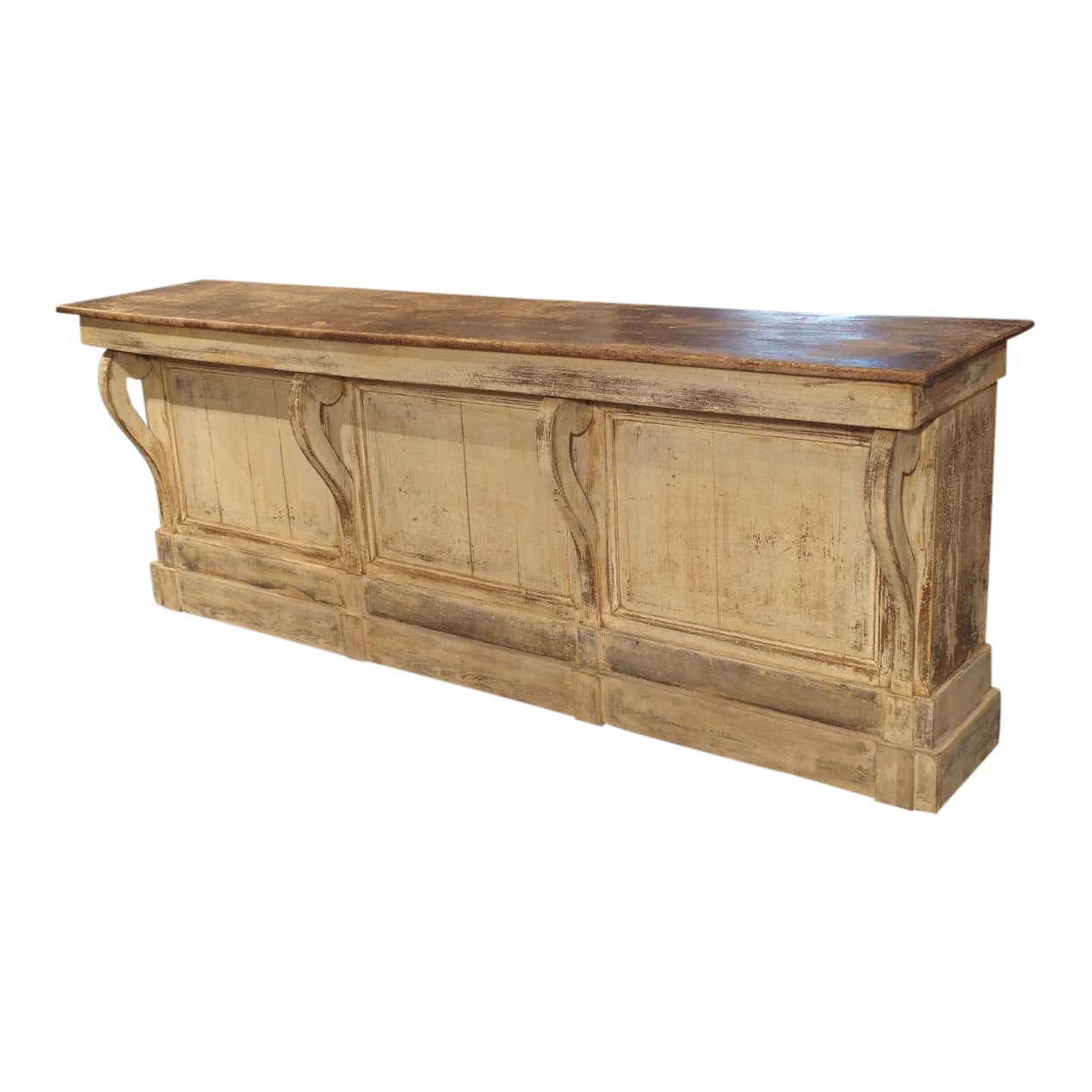 Large Antique Painted Wooden Counter Or Bar From France Circa 1880 Chairish