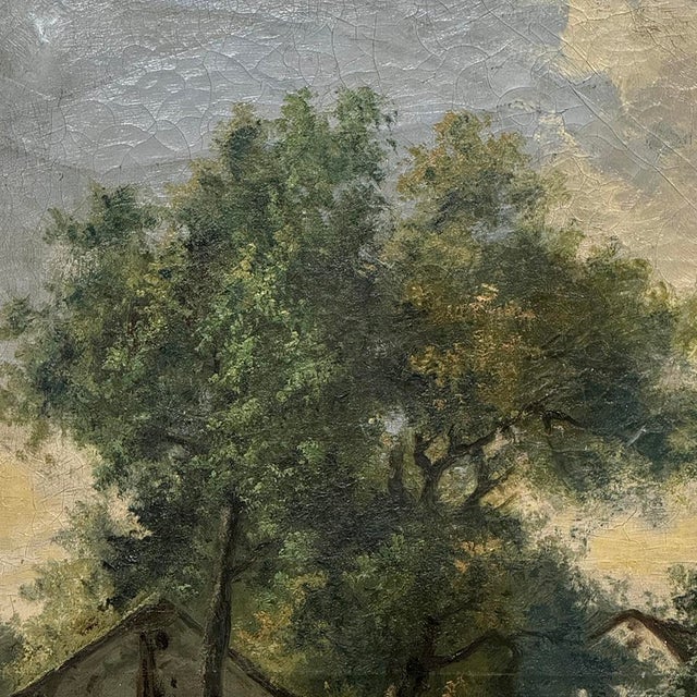 Antique Framed Oil Painting on Canvas by Georges Crehay (1849-1933) For Sale - Image 12 of 16