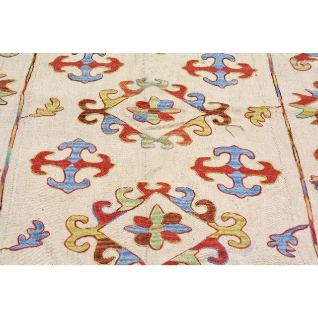 Islamic 1960s Afghan Flatweave Hand Knotted Wool Rug, 6'6 X 9'3 For Sale - Image 3 of 5