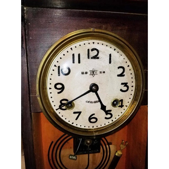British Colonial Wall Clock by Kawaii, C. 1920s For Sale - Image 10 of 11