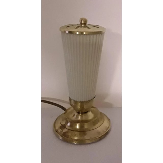Small Vintage Table Lamp with Brass Frame, 1930s For Sale - Image 3 of 5