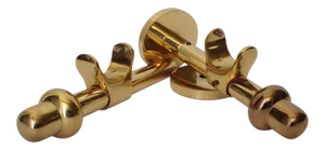 C.1990's German "To the Trade" Blome'(Mfr.) Polished Brass Drapery Hardware Brackets - a Pair