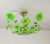 Green Vintage Green Murano Styled Glass Flush Mount Chandelier Floral Ceiling Light – Hand Painted 1970s For Sale - Image 8 of 11