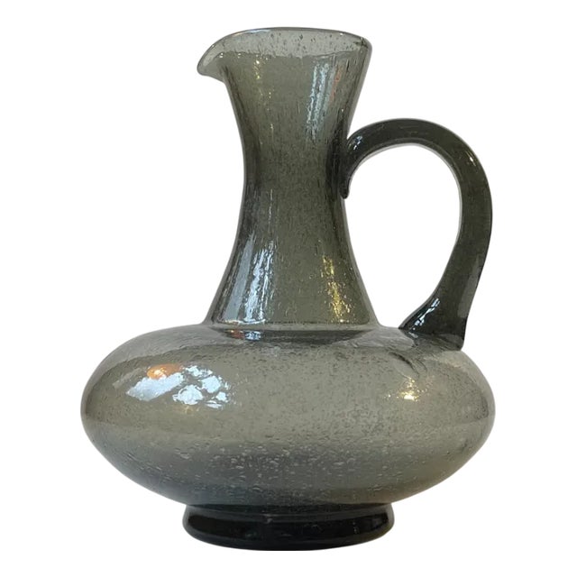 Vintage Pitcher in Grey Blister Glass by Zbigniew Horbowy, 1970s For Sale